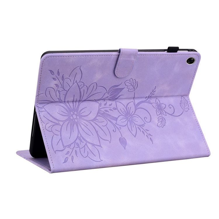 For Realme Pad 10.4 Lily Embossed Leather Tablet Case(Purple) - free shipping - PMC TechLife - Order now!