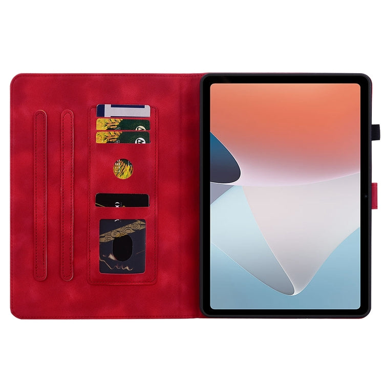 For OPPO Pad Air Lily Embossed Leather Tablet Case(Red) - OPPO by PMC TechLife | Online Shopping South Africa | PMC TechLife | Buy Now Pay Later Mobicred