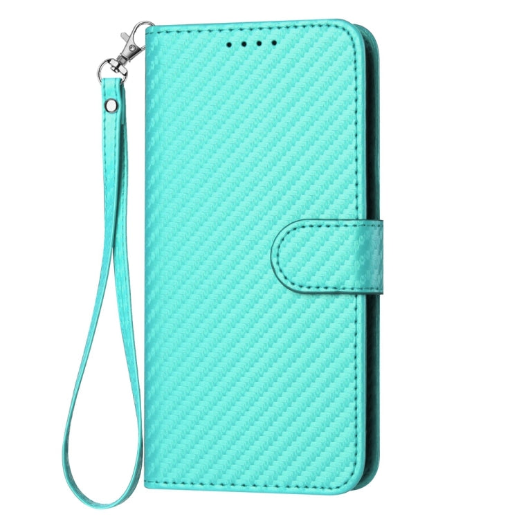 For Huawei Pura 70 Pro / Pura 70 Ultra YX0070 Carbon Fiber Buckle Leather Phone Case with Lanyard(Light Blue) - Huawei Cases by PMC Jewellery | Online Shopping South Africa | PMC Jewellery | Buy Now Pay Later Mobicred