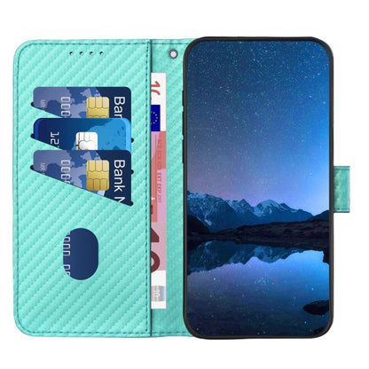 For Huawei Pura 70 Pro / Pura 70 Ultra YX0070 Carbon Fiber Buckle Leather Phone Case with Lanyard(Light Blue) - Huawei Cases by PMC Jewellery | Online Shopping South Africa | PMC Jewellery | Buy Now Pay Later Mobicred