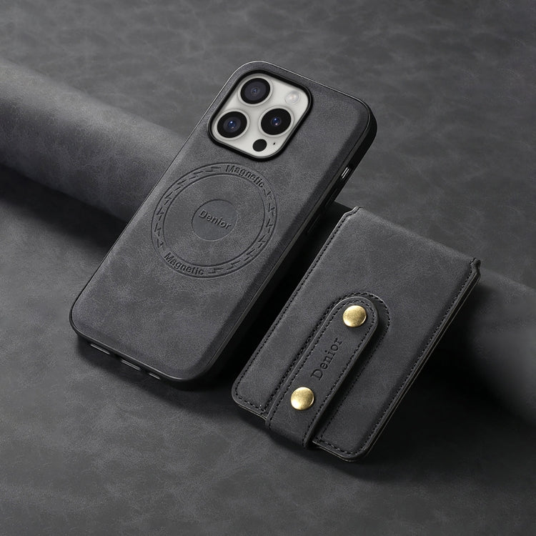 For iPhone 16 Pro Denior D14 NK Retro Pattern MagSafe Magnetic Card Holder Leather Phone Case(Black) - free shipping - PMC TechLife - Order now!