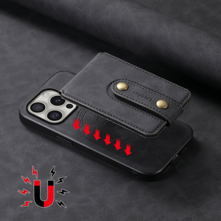 For iPhone 16 Pro Denior D14 NK Retro Pattern MagSafe Magnetic Card Holder Leather Phone Case(Black) - free shipping - PMC TechLife - Order now!