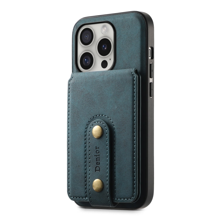 For iPhone 16 Pro Max Denior D14 NK Retro Pattern MagSafe Magnetic Card Holder Leather Phone Case(Blue) - free shipping - PMC TechLife - Order now!