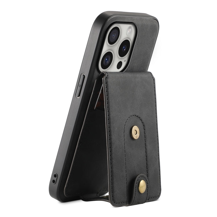 For iPhone 16 Pro Max Denior D14 NK Retro Pattern MagSafe Magnetic Card Holder Leather Phone Case(Black) - free shipping - PMC TechLife - Order now!