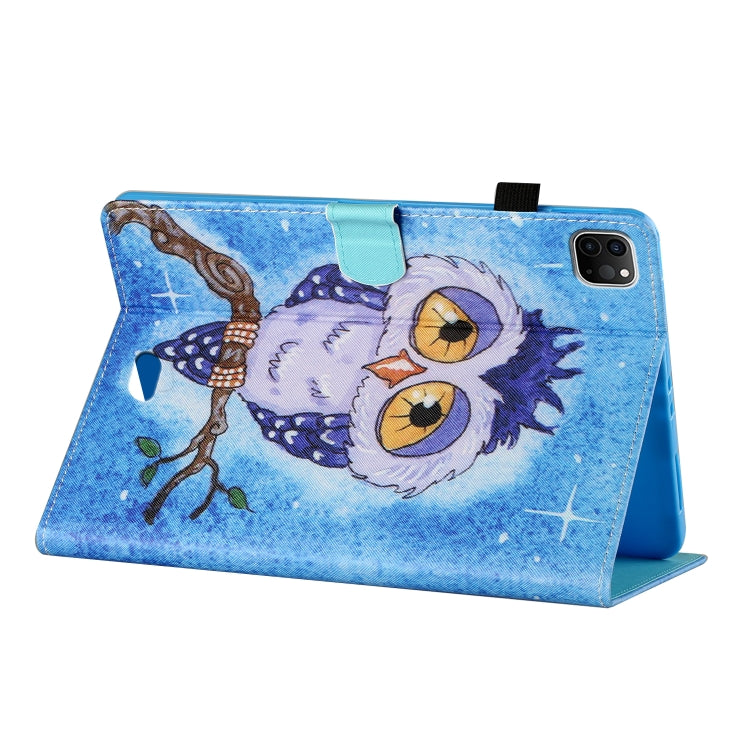 For iPad Pro 11 2024 Coloured Drawing Stitching Smart Leather Tablet Case(Blue Owl) - iPad Pro 11 2024 Cases by PMC Jewellery | Online Shopping South Africa | PMC Jewellery | Buy Now Pay Later Mobicred