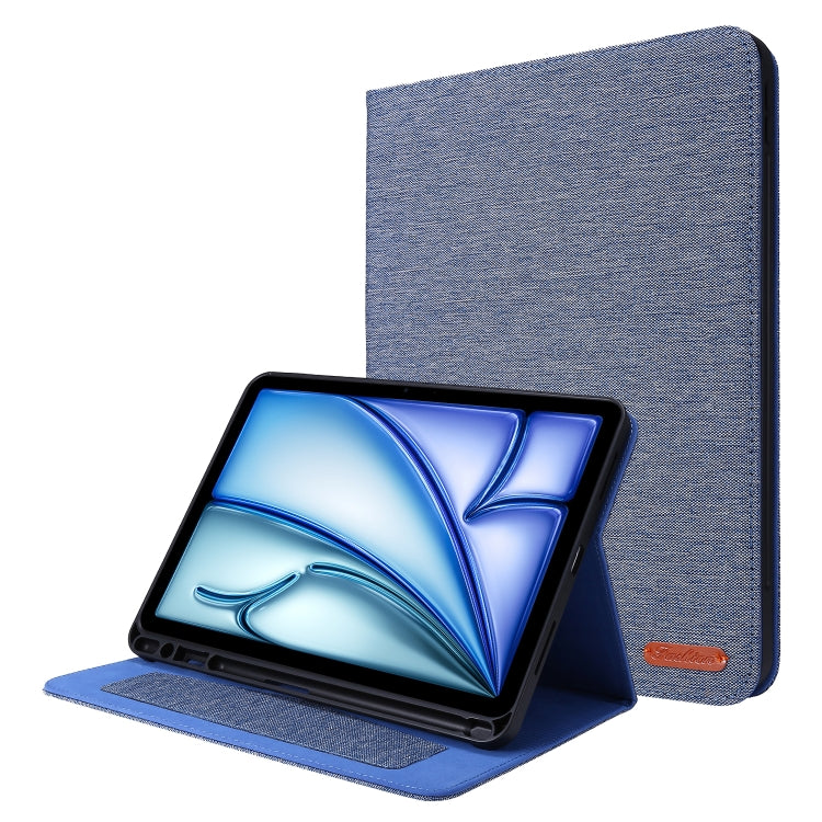 For iPad Air 11 2024 Fabric Leather Tablet Case(Blue) - iPad Air 11 2024 Cases by PMC TechLife | Online Shopping South Africa | PMC TechLife | Buy Now Pay Later Mobicred