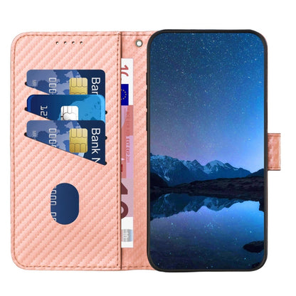 For Xiaomi Redmi K70 / K70 Pro YX0070 Carbon Fiber Buckle Leather Phone Case with Lanyard(Pink) - K70 Cases by PMC Jewellery | Online Shopping South Africa | PMC Jewellery | Buy Now Pay Later Mobicred