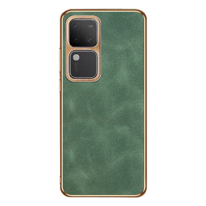 For vivo S18 / S18 Pro Electroplating Lambskin Leather Phone Case(Green) - S18 Cases by PMC Jewellery | Online Shopping South Africa | PMC Jewellery | Buy Now Pay Later Mobicred