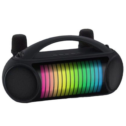 NewRixing NR-222 Portable Outdoor Dual Mic Colorful Wireless Bluetooth Speaker(Black) - Desktop Speaker by NewRixing | Online Shopping South Africa | PMC Jewellery | Buy Now Pay Later Mobicred