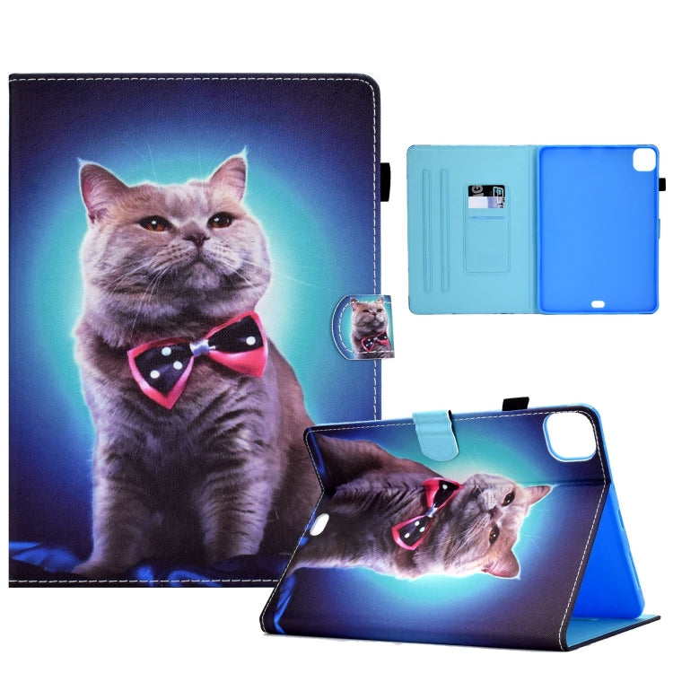 For iPad Pro 11 2024 Painted Stitching Smart Leather Tablet Case(Bow Tie Cat) - iPad Pro 11 2024 Cases by PMC Jewellery | Online Shopping South Africa | PMC Jewellery | Buy Now Pay Later Mobicred
