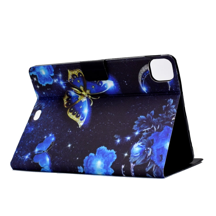 For iPad Pro 11 2024 Colored Drawing Horizontal Flip Tablet Leather Case(Blue Butterfly) - iPad Pro 11 2024 Cases by PMC Jewellery | Online Shopping South Africa | PMC Jewellery | Buy Now Pay Later Mobicred