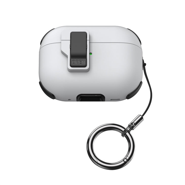 For AirPods Pro 2 Mechanical Switch Lock Bluetooth Earphone Protective Case(White) - free shipping - PMC Jewellery - Order now!