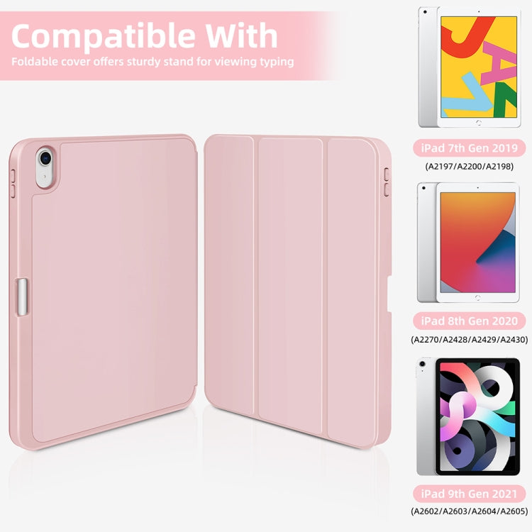 For iPad Air 11 2025 / 2024 3-fold TPU Smart Leather Tablet Case with Pen Slot(Pink) - iPad Air 11 2025 / 2024 Cases by PMC TechLife | Online Shopping South Africa | PMC TechLife | Buy Now Pay Later Mobicred