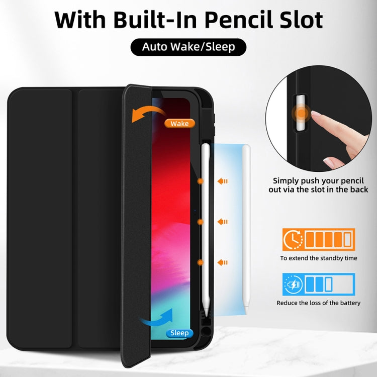For iPad Air 11 2025 / 2024 3-fold TPU Smart Leather Tablet Case with Pen Slot(Black) - iPad Air 11 2025 / 2024 Cases by PMC TechLife | Online Shopping South Africa | PMC TechLife | Buy Now Pay Later Mobicred