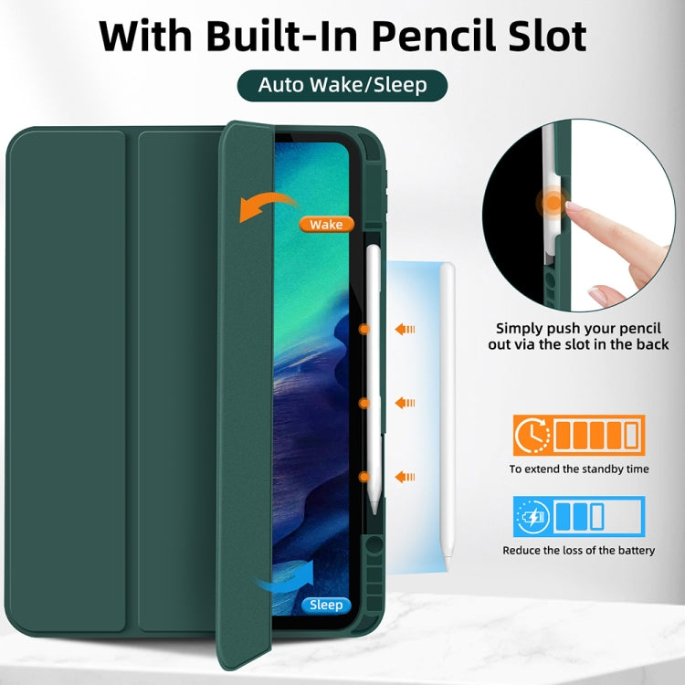 For iPad Pro 11 2024 3-fold TPU Smart Leather Tablet Case with Pen Slot(Dark Green) - iPad Pro 11 2024 Cases by PMC TechLife | Online Shopping South Africa | PMC TechLife | Buy Now Pay Later Mobicred