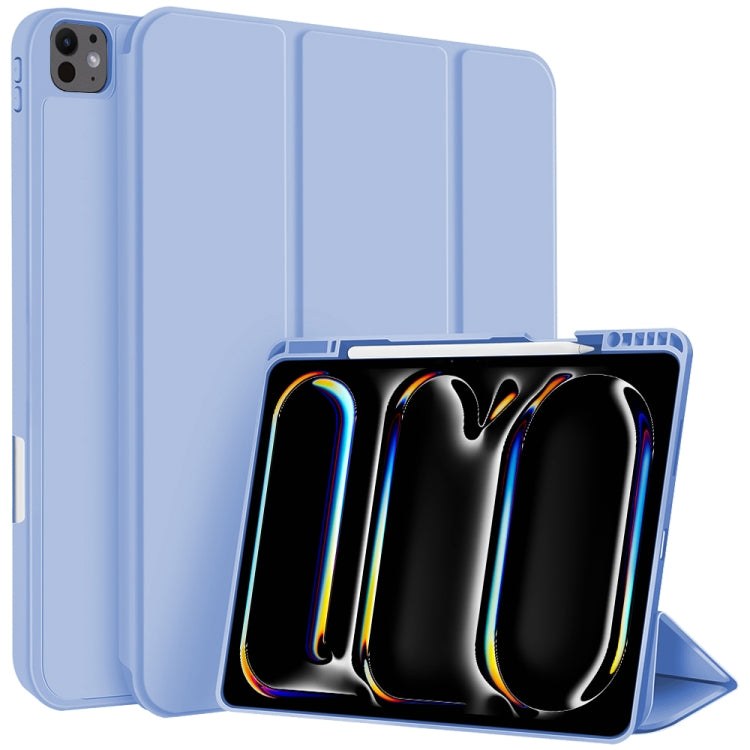 For iPad Pro 11 2024 3-fold TPU Smart Leather Tablet Case with Pen Slot(Ice Blue) - iPad Pro 11 2024 Cases by PMC TechLife | Online Shopping South Africa | PMC TechLife | Buy Now Pay Later Mobicred