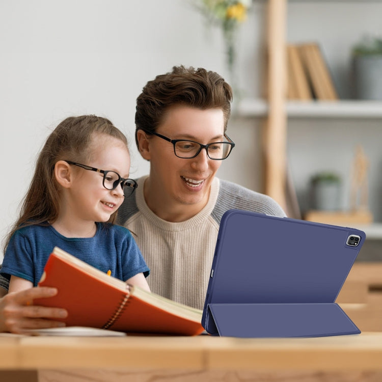 For iPad Pro 11 2024 3-fold TPU Smart Leather Tablet Case with Pen Slot(Royal Blue) - iPad Pro 11 2024 Cases by PMC TechLife | Online Shopping South Africa | PMC TechLife | Buy Now Pay Later Mobicred