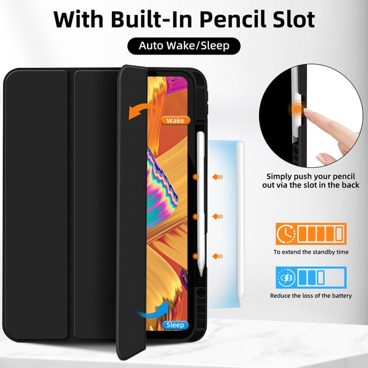 For iPad Pro 11 2024 3-fold TPU Smart Leather Tablet Case with Pen Slot(Black) - iPad Pro 11 2024 Cases by PMC TechLife | Online Shopping South Africa | PMC TechLife | Buy Now Pay Later Mobicred