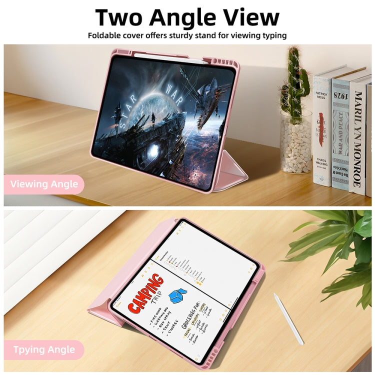 For iPad Pro 13 2024 3-fold TPU Smart Leather Tablet Case with Pen Slot(Pink) - iPad Pro 13 2024 Cases by PMC TechLife | Online Shopping South Africa | PMC TechLife | Buy Now Pay Later Mobicred