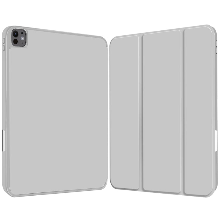 For iPad Pro 13 2024 3-fold TPU Smart Leather Tablet Case with Pen Slot(Grey) - iPad Pro 13 2024 Cases by PMC TechLife | Online Shopping South Africa | PMC TechLife | Buy Now Pay Later Mobicred