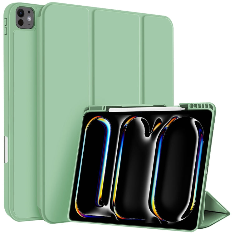For iPad Pro 13 2024 3-fold TPU Smart Leather Tablet Case with Pen Slot(Green) - iPad Pro 13 2024 Cases by PMC TechLife | Online Shopping South Africa | PMC TechLife | Buy Now Pay Later Mobicred