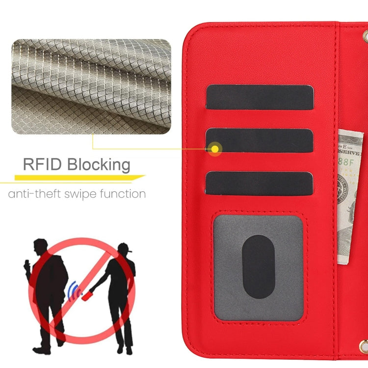 For Google Pixel 8a Crossbody Multifunction Rhombic Leather Phone Case(Red) - free shipping - PMC TechLife - Order now!