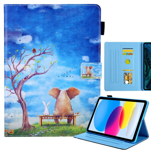 For iPad Pro 11 2024 Colored Drawing Leather Smart Tablet Case(Elephant Rabbit) - iPad Pro 11 2024 Cases by PMC Jewellery | Online Shopping South Africa | PMC Jewellery | Buy Now Pay Later Mobicred