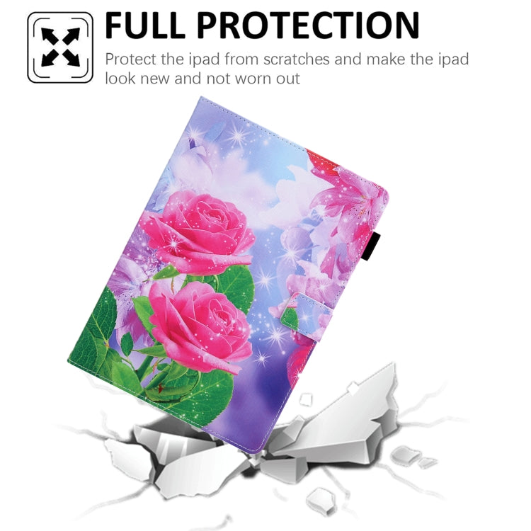 For iPad Pro 11 2024 Colored Drawing Leather Smart Tablet Case(Red Rose) - iPad Pro 11 2024 Cases by PMC TechLife | Online Shopping South Africa | PMC TechLife | Buy Now Pay Later Mobicred