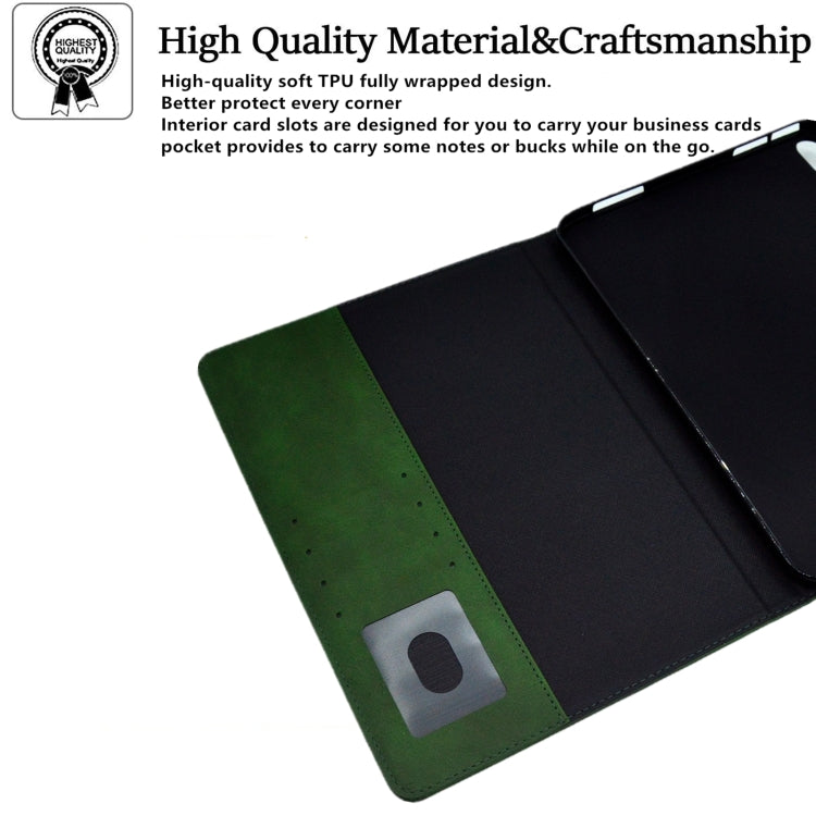 For iPad Pro 11 2024 Suede Cross Texture Magnetic Clasp Leather Smart Tablet Case(Green) - iPad Pro 11 2024 Cases by PMC TechLife | Online Shopping South Africa | PMC TechLife | Buy Now Pay Later Mobicred