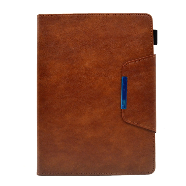 For iPad Pro 11 2024 Suede Cross Texture Magnetic Clasp Leather Smart Tablet Case(Brown) - iPad Pro 11 2024 Cases by PMC Jewellery | Online Shopping South Africa | PMC Jewellery | Buy Now Pay Later Mobicred