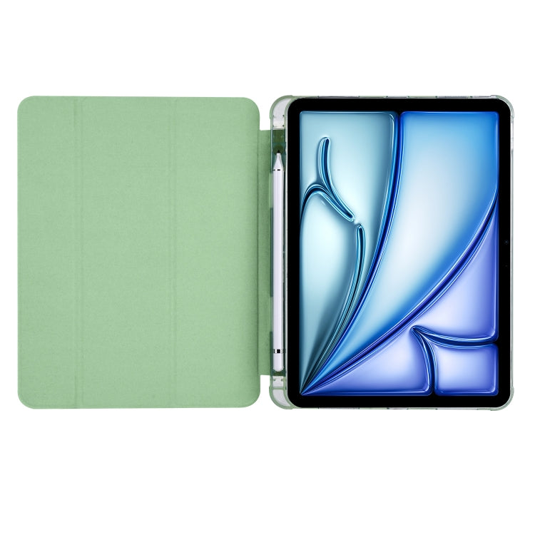 For iPad Air 11 2024 3-fold TPU Leather Smart Tablet Case with Pen Slot(Matcha Green) - iPad Air 11 2024 Cases by PMC Jewellery | Online Shopping South Africa | PMC Jewellery | Buy Now Pay Later Mobicred