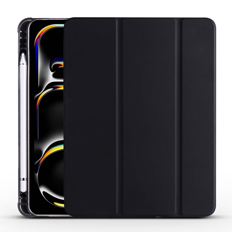 For iPad Pro 11 2024 3-fold TPU Leather Smart Tablet Case with Pen Slot(Black) - iPad Pro 11 2024 Cases by PMC TechLife | Online Shopping South Africa | PMC TechLife | Buy Now Pay Later Mobicred