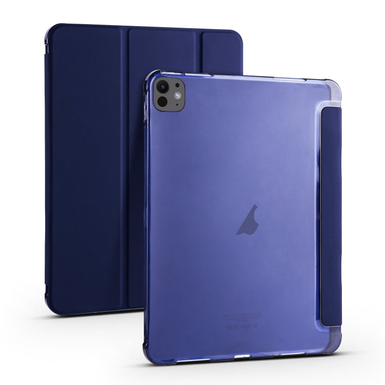 For iPad Pro 11 2024 3-fold TPU Leather Smart Tablet Case with Pen Slot(Dark Blue) - iPad Pro 11 2024 Cases by PMC TechLife | Online Shopping South Africa | PMC TechLife | Buy Now Pay Later Mobicred