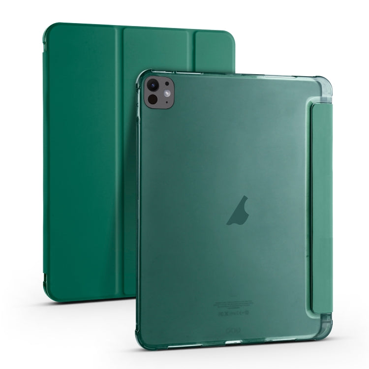 For iPad Pro 11 2024 3-fold TPU Leather Smart Tablet Case with Pen Slot(Pine Green) - iPad Pro 11 2024 Cases by PMC Jewellery | Online Shopping South Africa | PMC Jewellery | Buy Now Pay Later Mobicred
