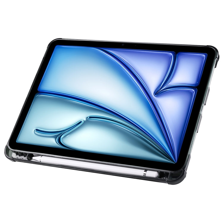 For iPad Air 11 2025 / 2024 Multi-folding TPU Leather Smart Tablet Case with Pen Slot(Black) - iPad Air 11 2025 / 2024 Cases by PMC TechLife | Online Shopping South Africa | PMC TechLife | Buy Now Pay Later Mobicred