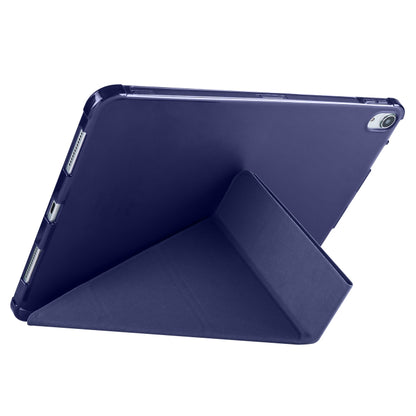 For iPad Air 11 2024 Multi-folding TPU Leather Smart Tablet Case with Pen Slot(Dark Blue) - iPad Air 11 2024 Cases by PMC Jewellery | Online Shopping South Africa | PMC Jewellery | Buy Now Pay Later Mobicred