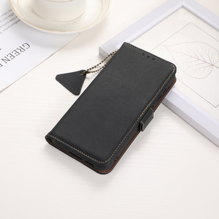 For iPhone 16 Pro Side-Magnetic TJ Genuine Leather RFID Phone Case(Black) - iPhone 16 Pro Cases by PMC TechLife | Online Shopping South Africa | PMC TechLife | Buy Now Pay Later Mobicred