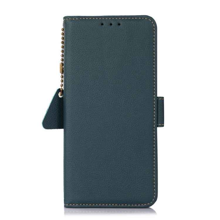 For iPhone 16 Plus Side-Magnetic TJ Genuine Leather RFID Phone Case(Green) - iPhone 16 Plus Cases by PMC TechLife | Online Shopping South Africa | PMC TechLife | Buy Now Pay Later Mobicred