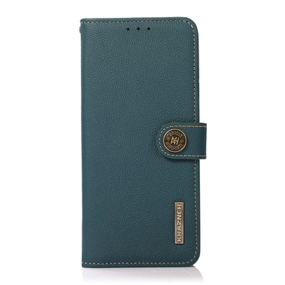 For iPhone 16 KHAZNEH Custer Genuine Leather RFID Phone Case(Green) - iPhone 16 Cases by PMC Jewellery | Online Shopping South Africa | PMC Jewellery | Buy Now Pay Later Mobicred