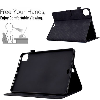 For iPad Pro 11 2024 Rhombus Embossed Leather Tablet Case(Black) - iPad Pro 11 2024 Cases by PMC Jewellery | Online Shopping South Africa | PMC Jewellery | Buy Now Pay Later Mobicred