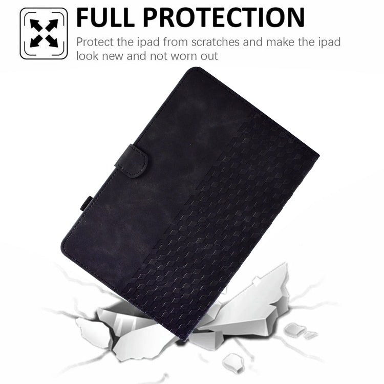 For iPad Pro 11 2024 Rhombus Embossed Leather Tablet Case(Black) - iPad Pro 11 2024 Cases by PMC TechLife | Online Shopping South Africa | PMC TechLife | Buy Now Pay Later Mobicred