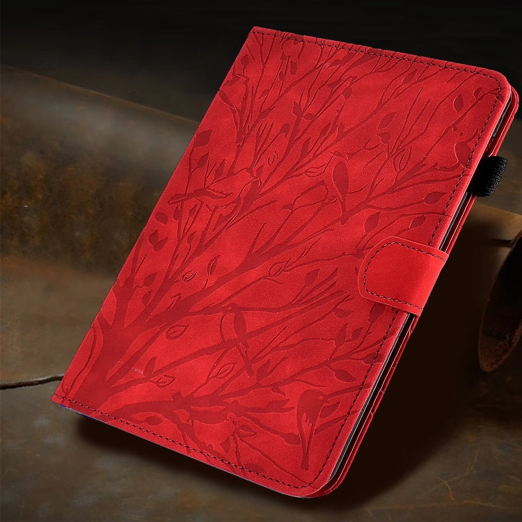 For iPad Pro 11 2024 Fortune Tree Embossed Leather Smart Tablet Case(Red) - iPad Pro 11 2024 Cases by PMC TechLife | Online Shopping South Africa | PMC TechLife | Buy Now Pay Later Mobicred