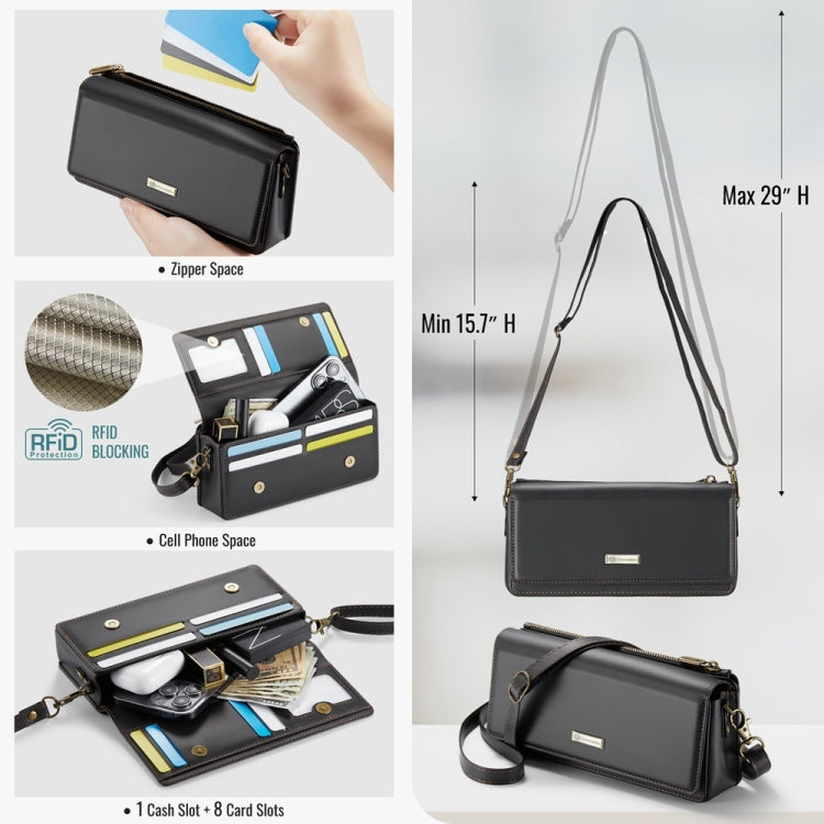 CaseMe ME30 Max Multifunctional Large-Capacity Shoulder Crossbody Phone Bag(Black) -  by CaseMe | Online Shopping South Africa | PMC Jewellery | Buy Now Pay Later Mobicred