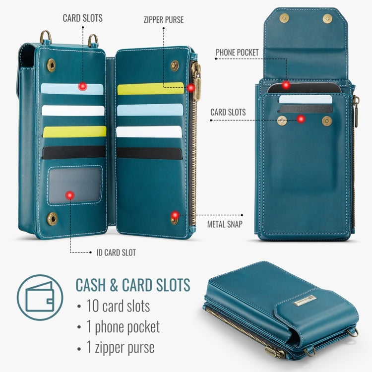 CaseMe Me40 Vertical Multifunctional Shoulder Crossbody Phone Bag(Blue Green) -  by CaseMe | Online Shopping South Africa | PMC Jewellery | Buy Now Pay Later Mobicred