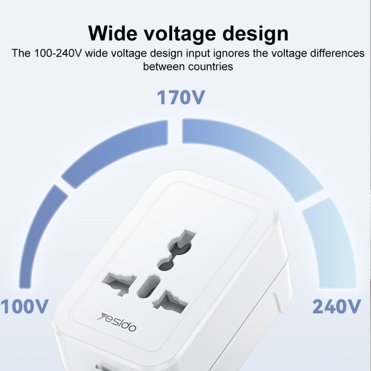 Yesido MC32 Global Universal Plug Adapter(White) - Multifunction Charger by Yesido | Online Shopping South Africa | PMC Jewellery | Buy Now Pay Later Mobicred