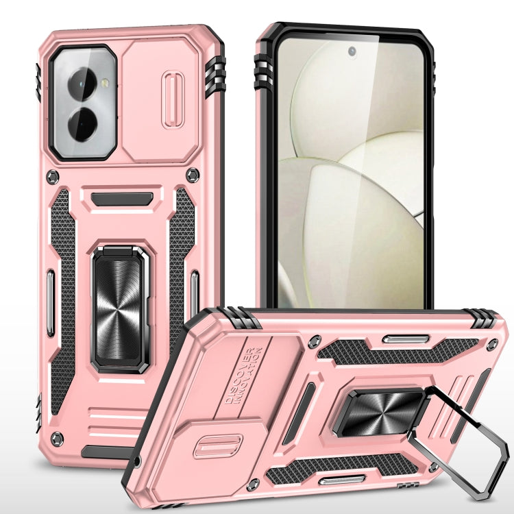 For Motorola Moto G Play 5G 2024 Armor PC + TPU Camera Shield Phone Case(Rose Gold) - Motorola Cases by PMC Jewellery | Online Shopping South Africa | PMC Jewellery | Buy Now Pay Later Mobicred