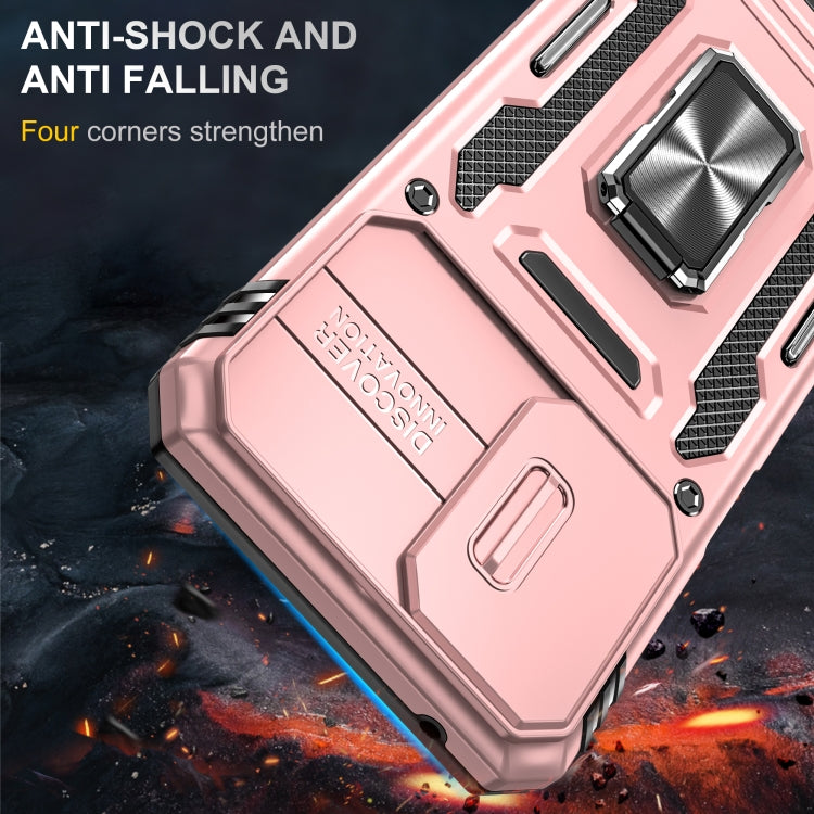 For Motorola Moto G Play 5G 2024 Armor PC + TPU Camera Shield Phone Case(Rose Gold) - Motorola Cases by PMC Jewellery | Online Shopping South Africa | PMC Jewellery | Buy Now Pay Later Mobicred