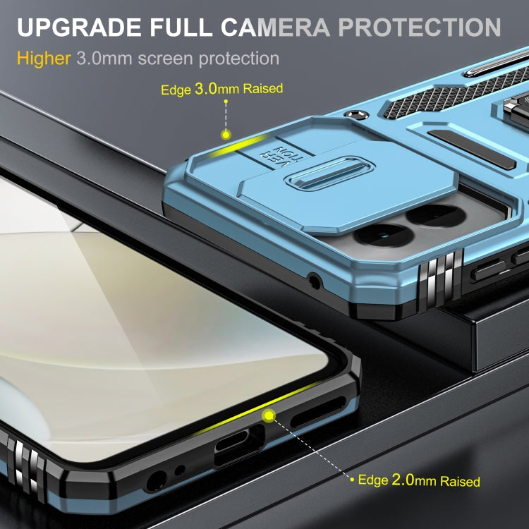 For Motorola Moto G Power 2024 Armor PC + TPU Camera Shield Phone Case(Light Blue) - Motorola Cases by PMC Jewellery | Online Shopping South Africa | PMC Jewellery | Buy Now Pay Later Mobicred