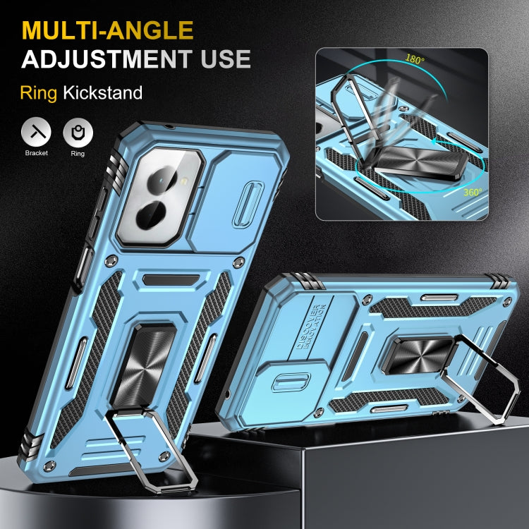 For Motorola Moto G Power 2024 Armor PC + TPU Camera Shield Phone Case(Light Blue) - Motorola Cases by PMC Jewellery | Online Shopping South Africa | PMC Jewellery | Buy Now Pay Later Mobicred