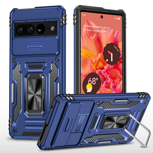 For Google Pixel 9 Pro XL 6.8 Armor PC + TPU Camera Shield Phone Case(Navy Blue) - Google Cases by PMC Jewellery | Online Shopping South Africa | PMC Jewellery | Buy Now Pay Later Mobicred